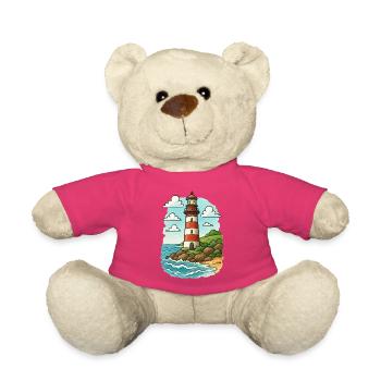 Lighthouse on the coastal path - Teddy Bear - pink - Front