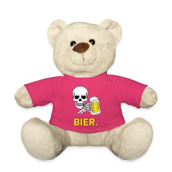 BEER. – Skull & Beer Mug After-Work Motif - Teddy Bear - pink - Front