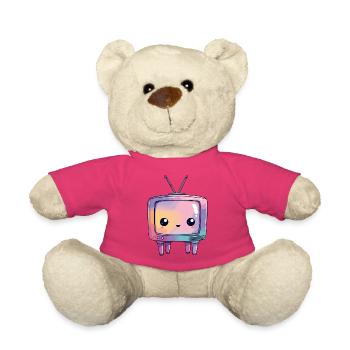 Pastel TV Kawaii Rétro - Nounours - rose - Devant
