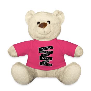 Science Does Not Care What You Believe Facts Logo - Teddy Bear - pink - Front