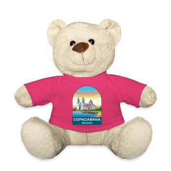 Copacabana Bolivia Lake Titicaca Travel Poster - Teddy Bear - pink - Front