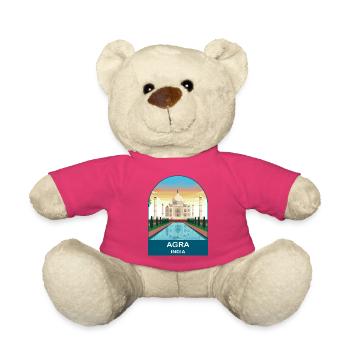 Agra India Taj Mahal Vintage-Reiseposterkunst - Teddy - Pink - Vorne