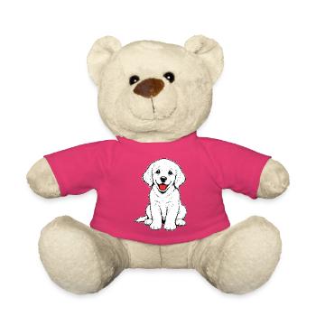 Golden_Retriever_Welpen_sitzend_weiss - Teddy Bear - pink - Front