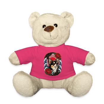 Chihuahua im japanischen Irezumi Tattoo Stil - Teddy - Pink - Vorne