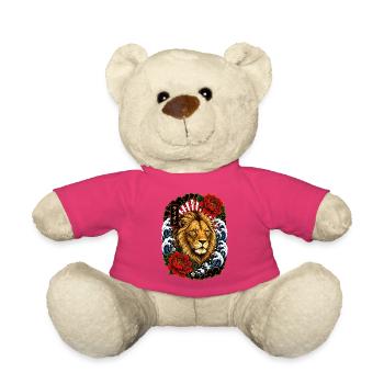 Löwe im japanischen Irezumi Tattoo Stil - Teddy - Pink - Vorne