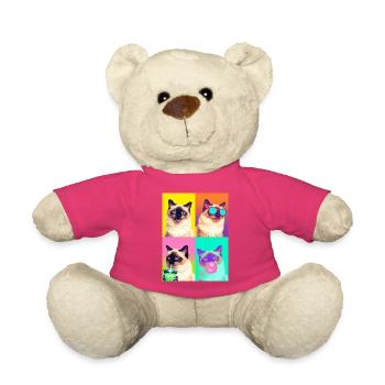 Cats Sacred Birman Cat - Teddy Bear - pink - Front