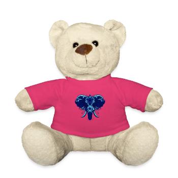 Tier Elefant Blau - Teddy - Pink - Vorne