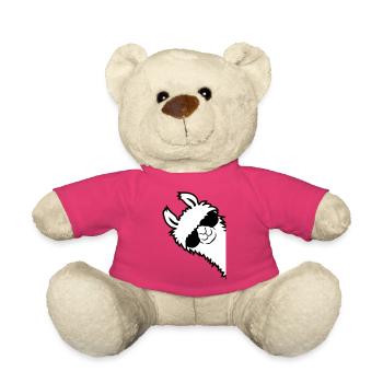 Alpaka guckt seitlich - Teddy - Pink - Vorne