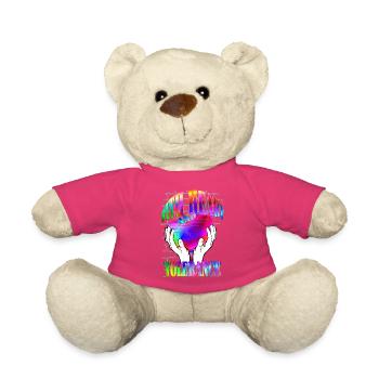 avec cœur et tolérance arc-en-ciel - Nounours - rose - Devant