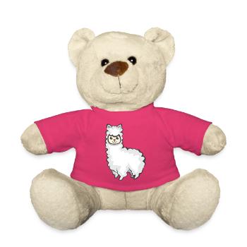 Alpaka Symbol Tier Schaf Illustration icon Grafik - Teddy - Pink - Vorne