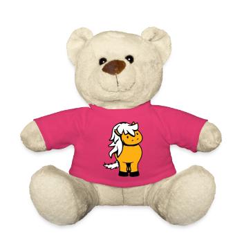 Pferd Süß Pony Fohlen Pferdemädchen Niedlich Comic - Teddy - Pink - Vorne