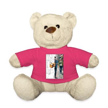 Musiciens de rue dans le style urbain - Nounours - rose - Devant