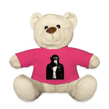 Affe Punkrocker Rebell Porträt - Teddy - Pink - Vorne