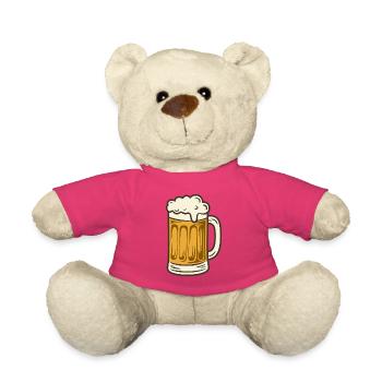 Beer Beer Glass Beer Mug Draft Beer Mass Mug - Teddy Bear - pink - Front