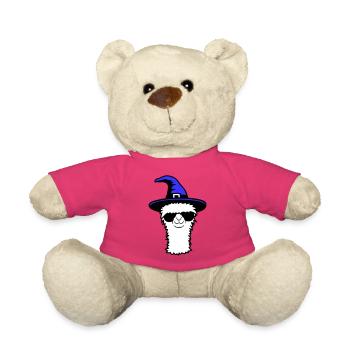 Lama Cool Witch Hat Sunglasses Halloween Alpaca - Teddy Bear - pink - Front