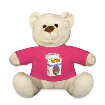 Heart Flaming Cigarette Box - Teddy Bear - pink - Front