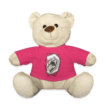 Cœur de fleur Zentangle dans le cadre - Nounours - rose - Devant