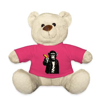 Singe Rebelle Banane - Nounours - rose - Devant