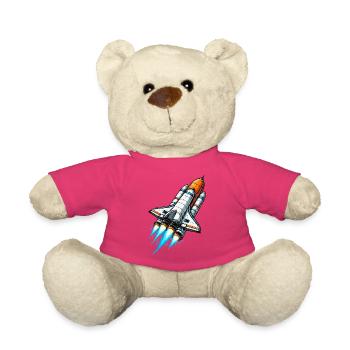 Vaisseau spatial fusée - Nounours - rose - Devant