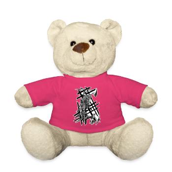 Schwarz-Weiß abstraktes Design Nr. 5 - Teddy - Pink - Vorne