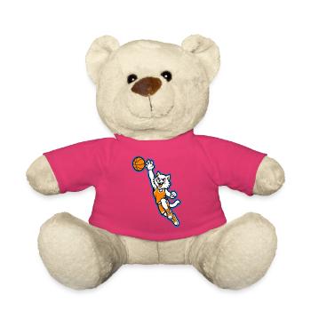 Mascotte du dunk de basketball Wildcat - Nounours - rose - Devant