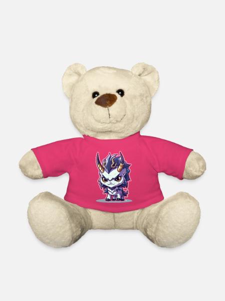 Kleiner Hörnerdrache im Chibi-Stil - Teddy - Pink