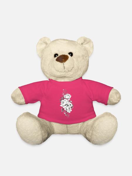 Zeitlose Graustufen-Floral - Teddy - Pink
