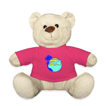 Paper Airplane Airplane Airplane Flying Travel Cool - Teddy Bear - pink - Front