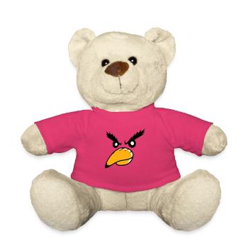 Raven Bird Peeps Evil Cool Funny Comic Humor Fun - Teddy Bear - pink - Front