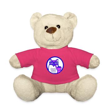 Pipe hibou fumer vieux grand-père aigle hibou branche arbre forêt - Nounours - rose - Devant