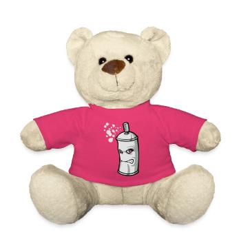 Bombe aérosol cartoon - Nounours - rose - Devant