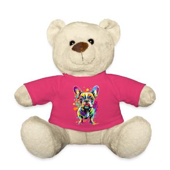 French Bulldog Colorful - Dog Breed - Teddy Bear - pink - Front