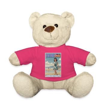 Retro Okinawa Beach Life Poster - Teddy - Pink - Vorne