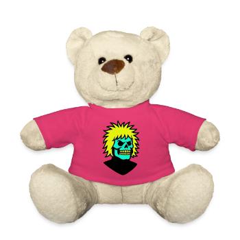 Skullman with a cool hairstyle - Teddy Bear - pink - Front