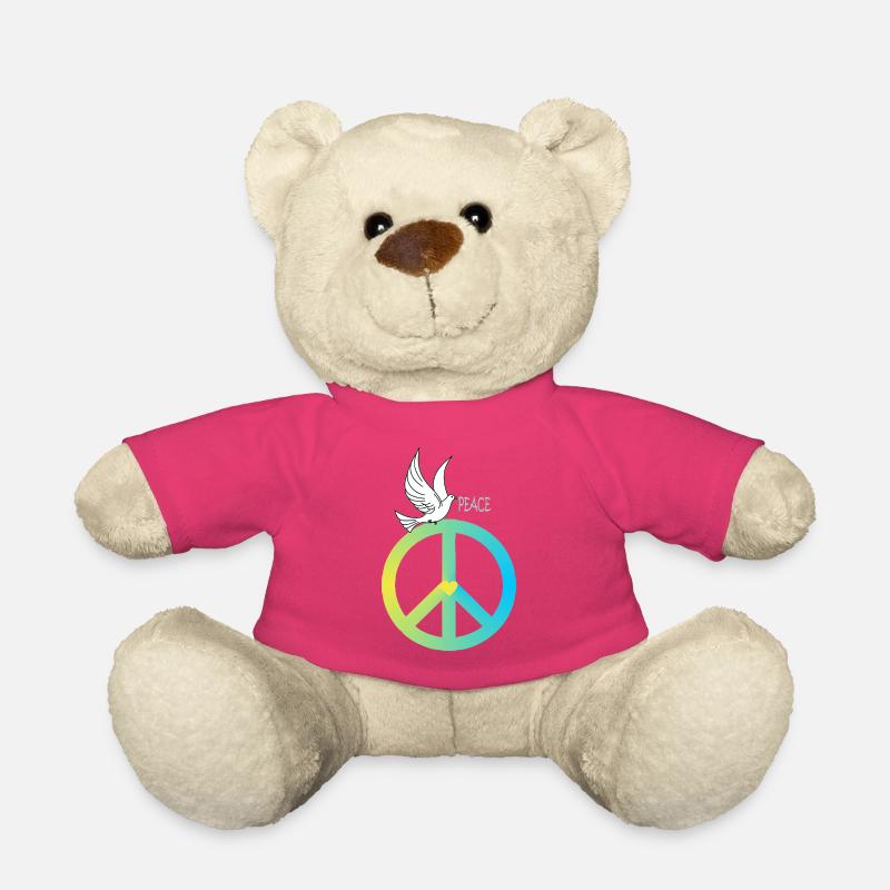 Peacezeichen Friedenstaube - Teddy - Pink