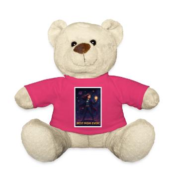 Affiche de la meilleure maman de super-héros de tous les temps - Nounours - rose - Devant