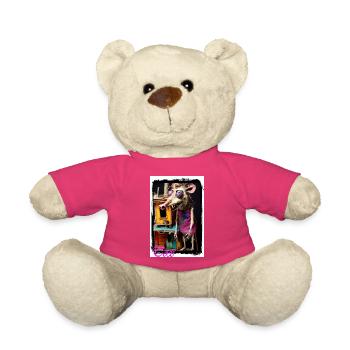 Fantasievolles Maskottchen Puppe mit buntem Kleid - Teddy - Pink - Vorne