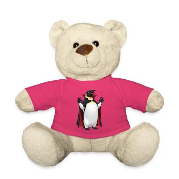 Funny Halloween Penguin Vampire Creepy Cartoon - Teddy Bear - pink - Front