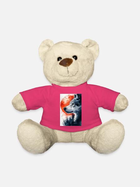 Illustration eines Wolfes - Teddy - Pink