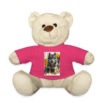 Illustration eines Wolfes - Teddy - Pink - Vorne