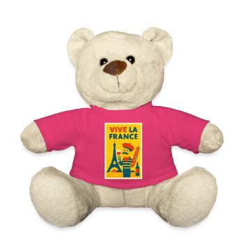 Vive La France Illustration - Teddy Bear - pink - Front