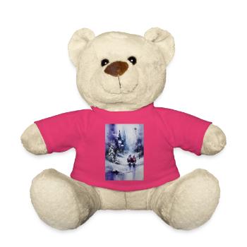 Purple Snow Couple by City - Teddy Bear - pink - Front