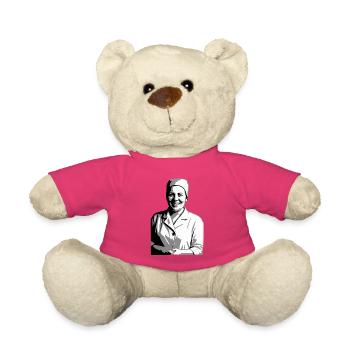 Maman infirmière souriante 1970 - Nounours - rose - Devant