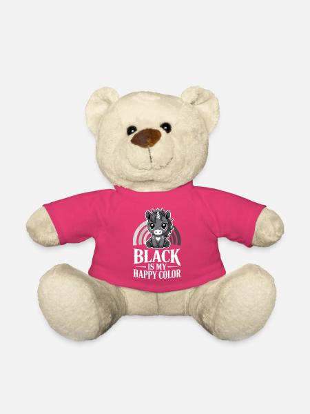 Monochrome Unicorn Joy - Teddy - Pink