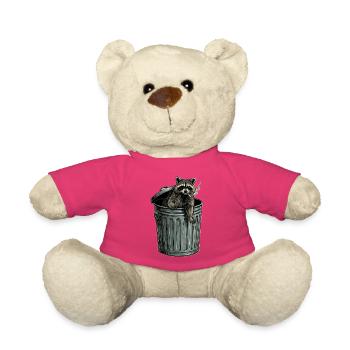 Trash PandaNaughty Raccoon in Trash Can Cigarette - Teddy Bear - pink - Front