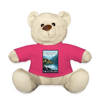 Explore Alpine Lake of Brienzersee in Switzerland - Teddy Bear - pink - Front