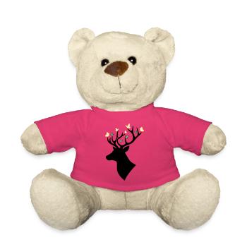 Hirschkopf Schmetterling Bunt - Teddy - Pink - Vorne