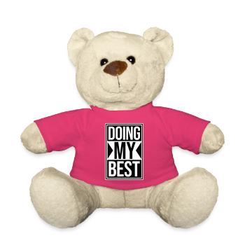 Je fais mon meilleur dicton motivant honnête et drôle - Nounours - rose - Devant