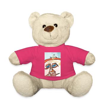 Sonnengesicht in Linienkunst - Teddy - Pink - Vorne
