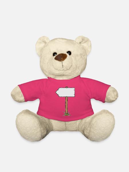 Rustikales Holzhinweissschild - Teddy - Pink